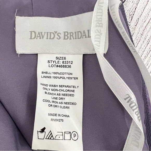 Davids Bridal Strapless Bridesmaid Dress Lapis Purple Size 6 Bundle of 2 Wedding - Picture 9 of 10